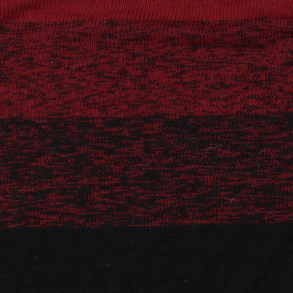Yours Womens Red Round Neck  Acrylic Pullover Jumper Size 22