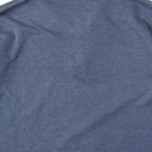 Editions Womens Blue  Polyester Pullover Sweatshirt Size L  Button