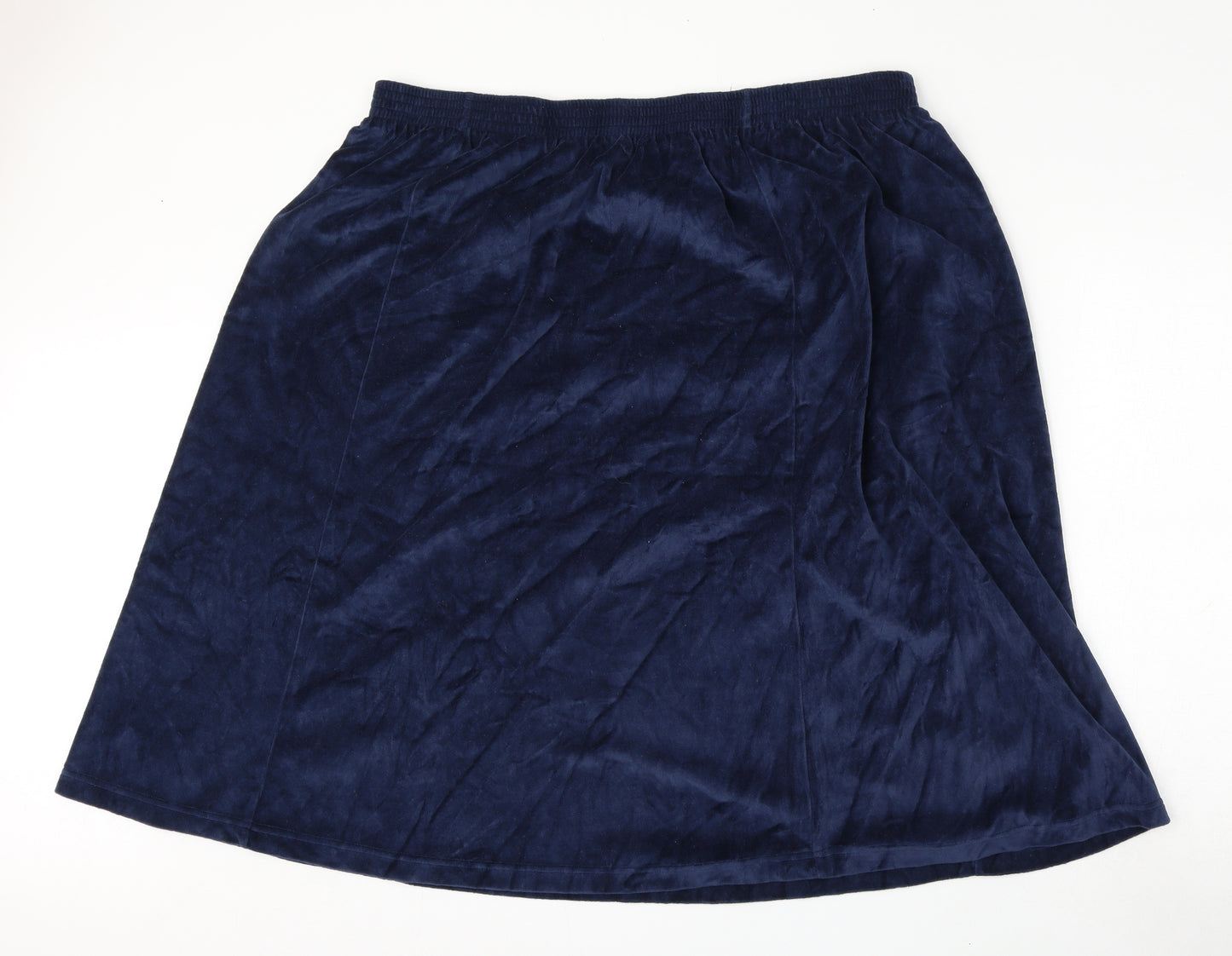 Damart Womens Blue  Cotton A-Line Skirt Size 26