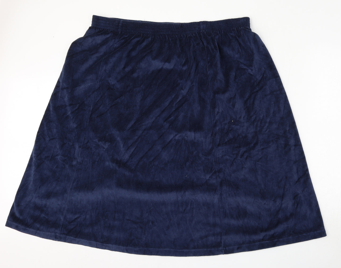 Damart Womens Blue  Cotton A-Line Skirt Size 26