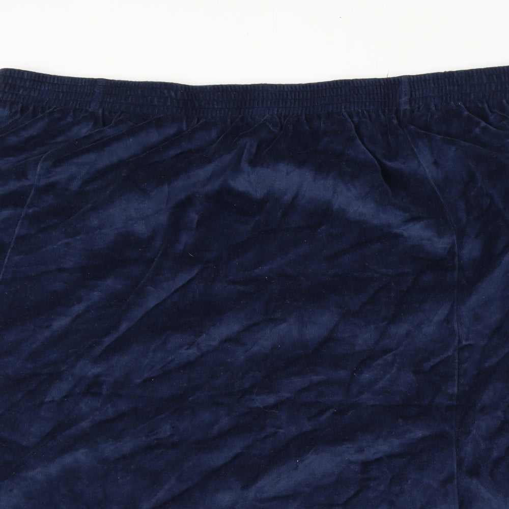 Damart Womens Blue  Cotton A-Line Skirt Size 26