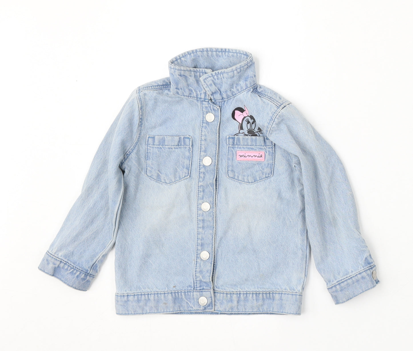 Disney Girls Blue   Jacket  Size 12-18 Months   Button - minnie mouse