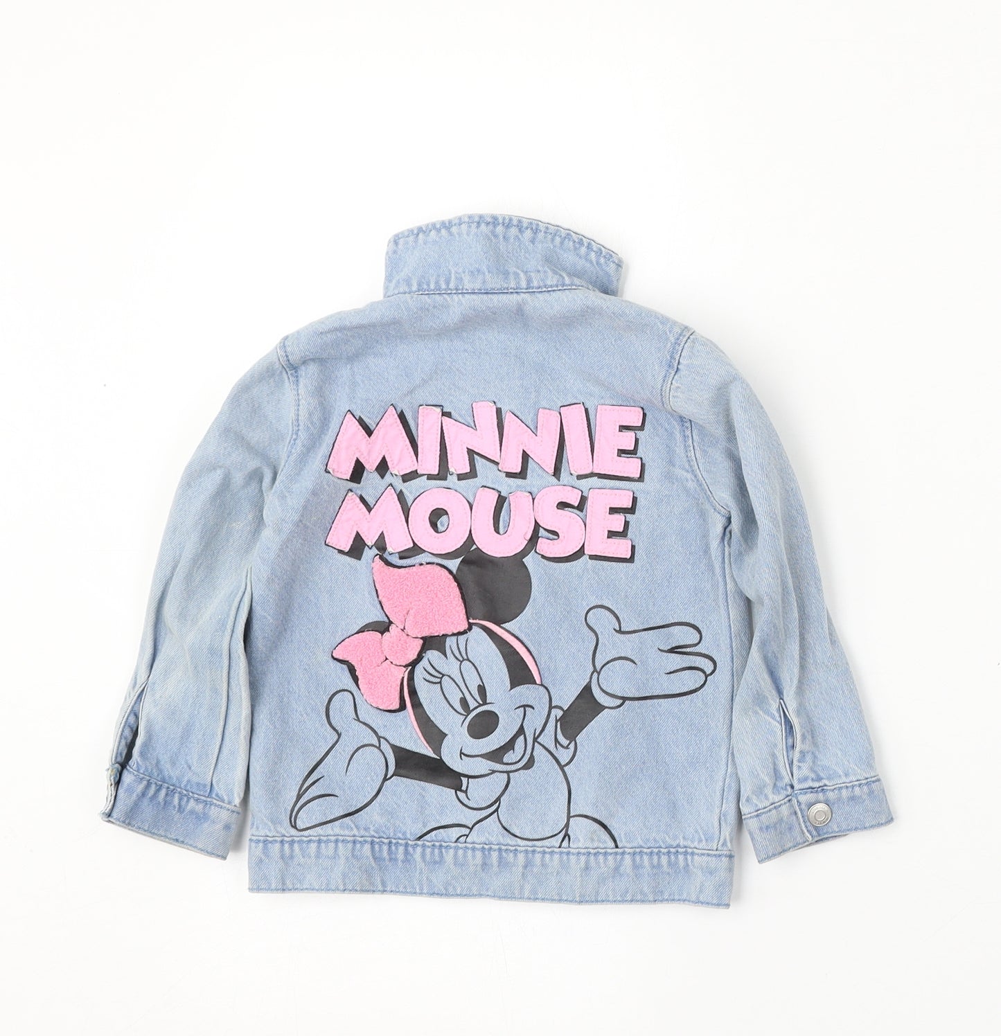 Disney Girls Blue   Jacket  Size 12-18 Months   Button - minnie mouse