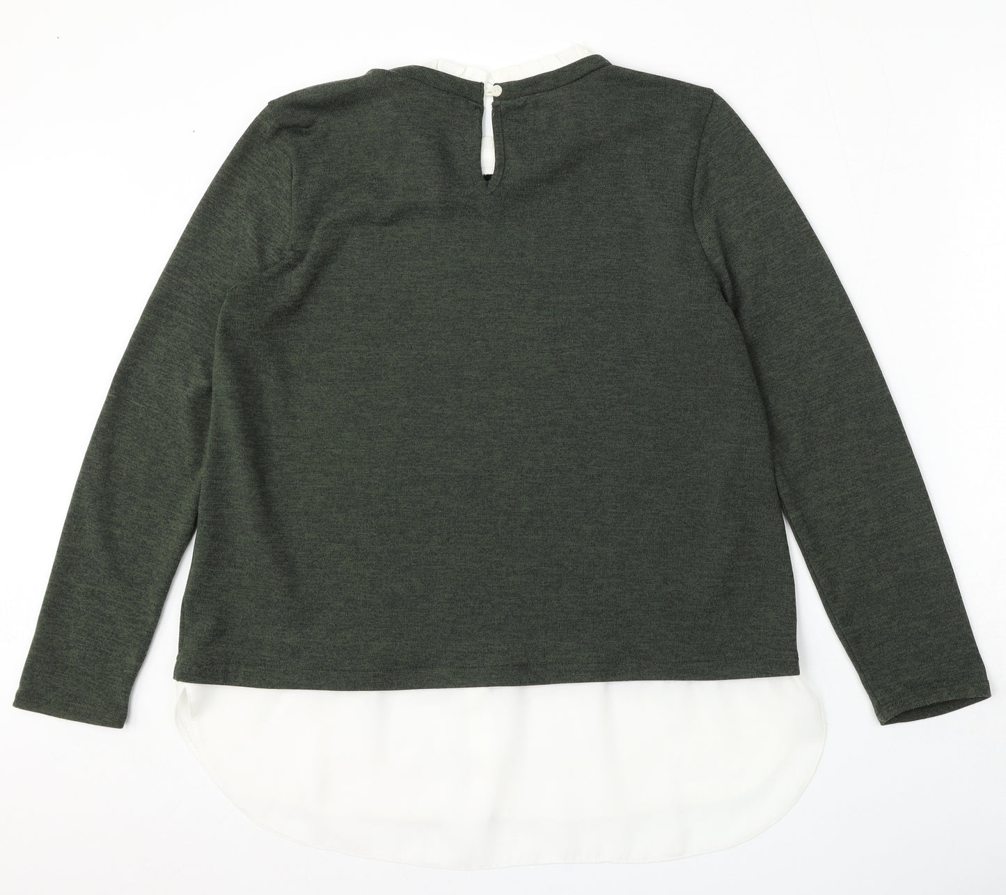 Dorothy Perkins Womens Green Collared  Polyester Pullover Jumper Size 14