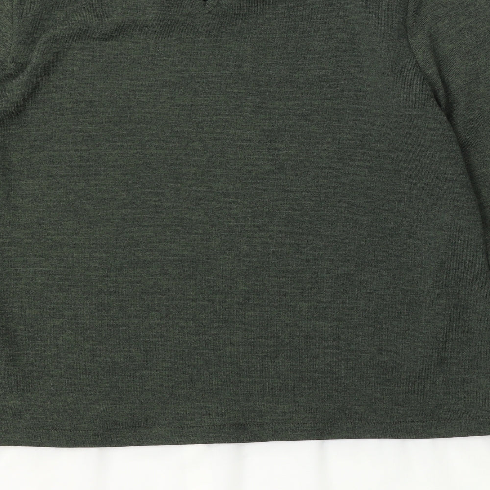 Dorothy Perkins Womens Green Collared  Polyester Pullover Jumper Size 14