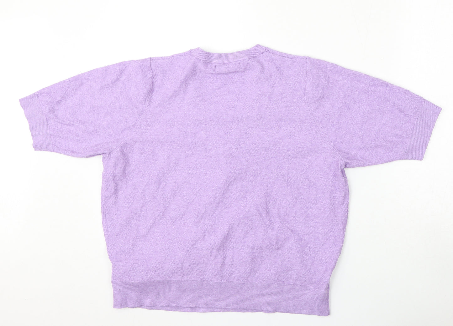 Marks and Spencer Womens Purple V-Neck  Viscose Pullover Jumper Size L