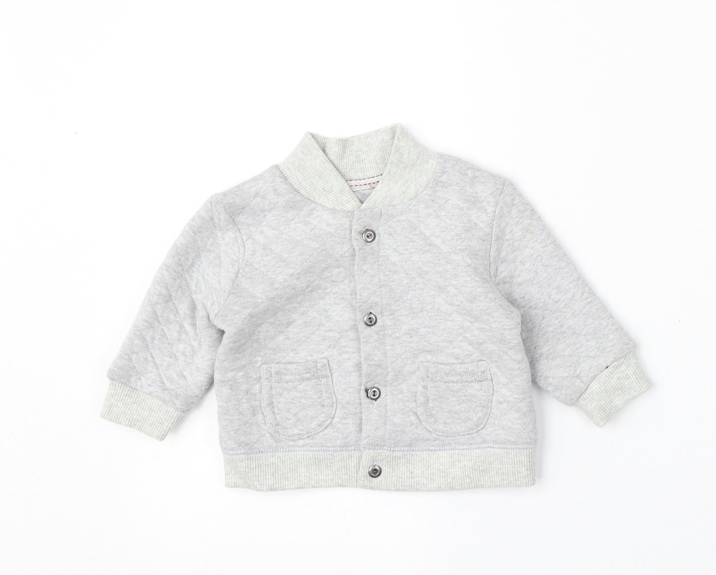 NEXT Boys Grey   Bomber Jacket Jacket Size 3-6 Months   Button