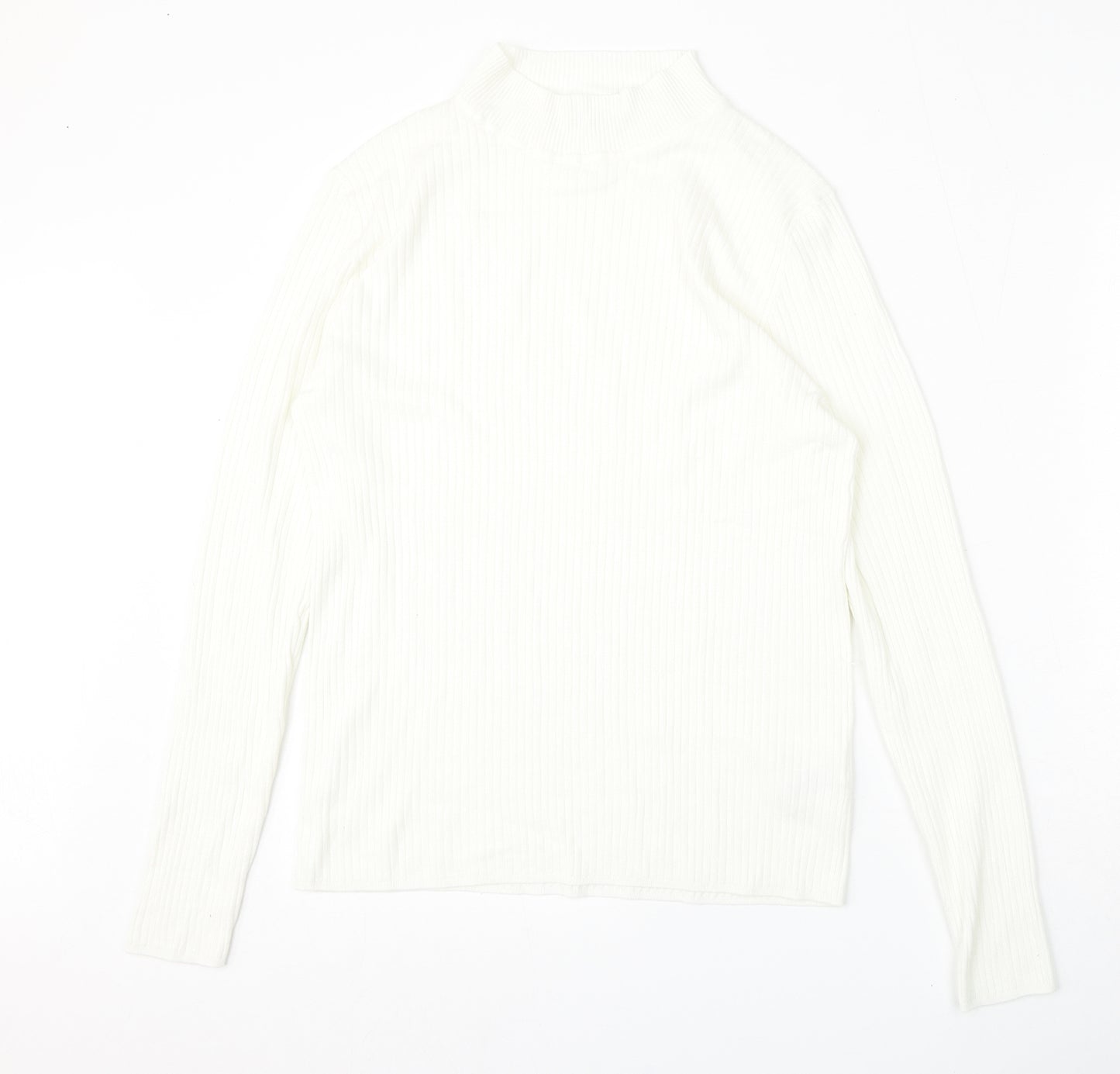 Primark Womens White  Viscose Pullover Sweatshirt Size 4