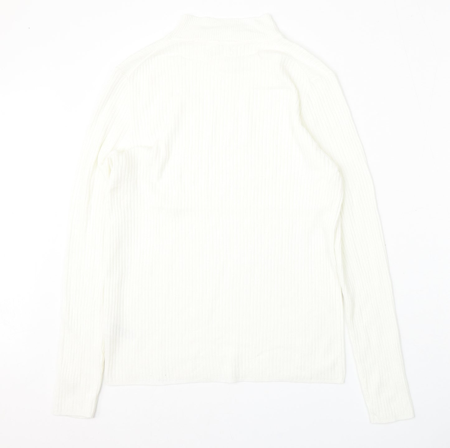 Primark Womens White  Viscose Pullover Sweatshirt Size 4