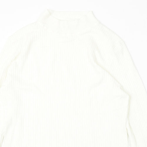 Primark Womens White  Viscose Pullover Sweatshirt Size 4