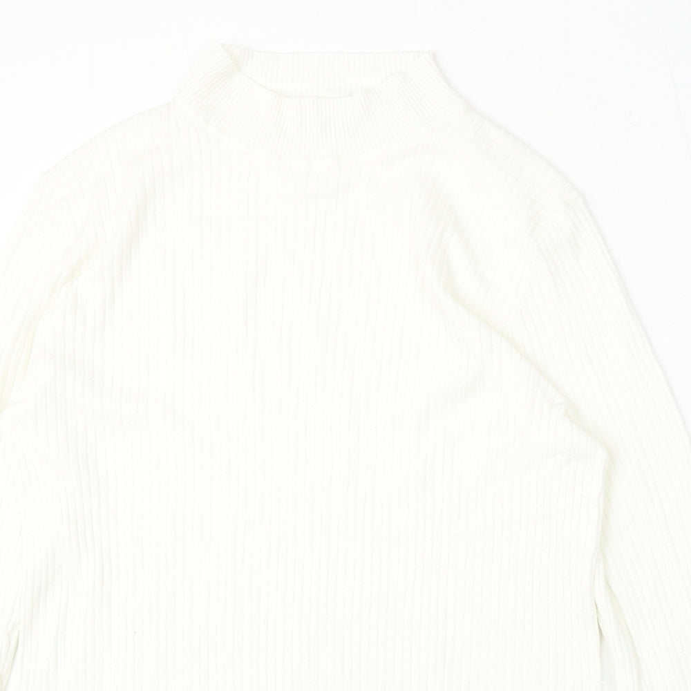 Primark Womens White  Viscose Pullover Sweatshirt Size 4