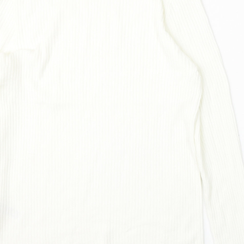 Primark Womens White  Viscose Pullover Sweatshirt Size 4