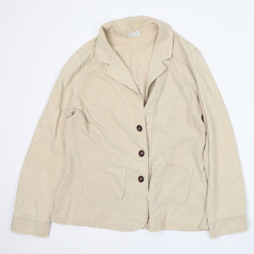 Classics Womens Beige   Jacket  Size 14  Button