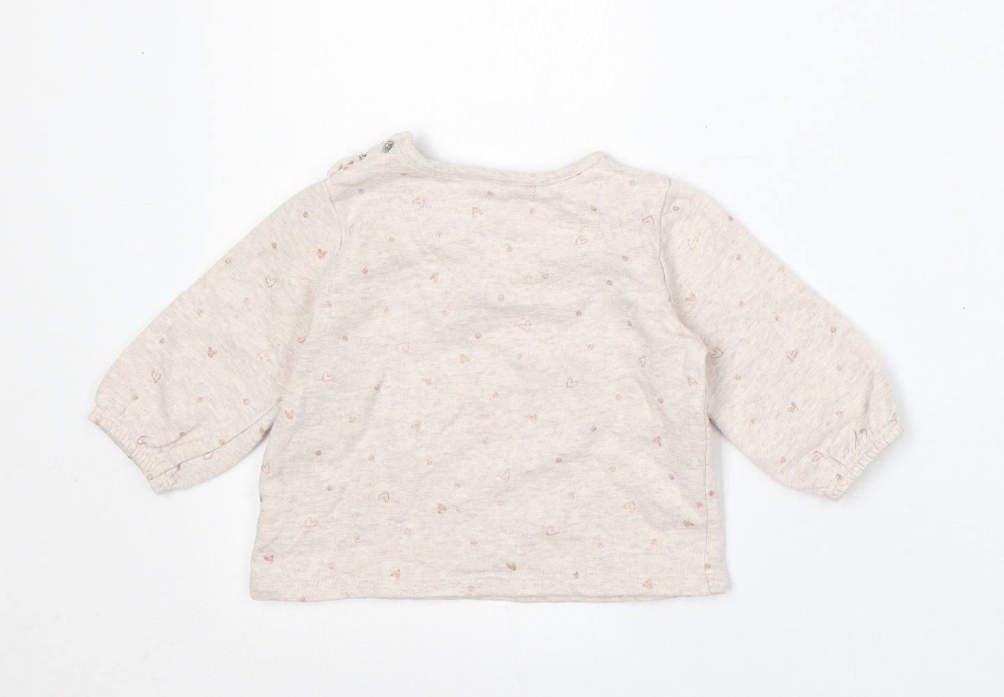 F&F Girls Pink  Cotton Pullover Jumper Size 6-9 Months