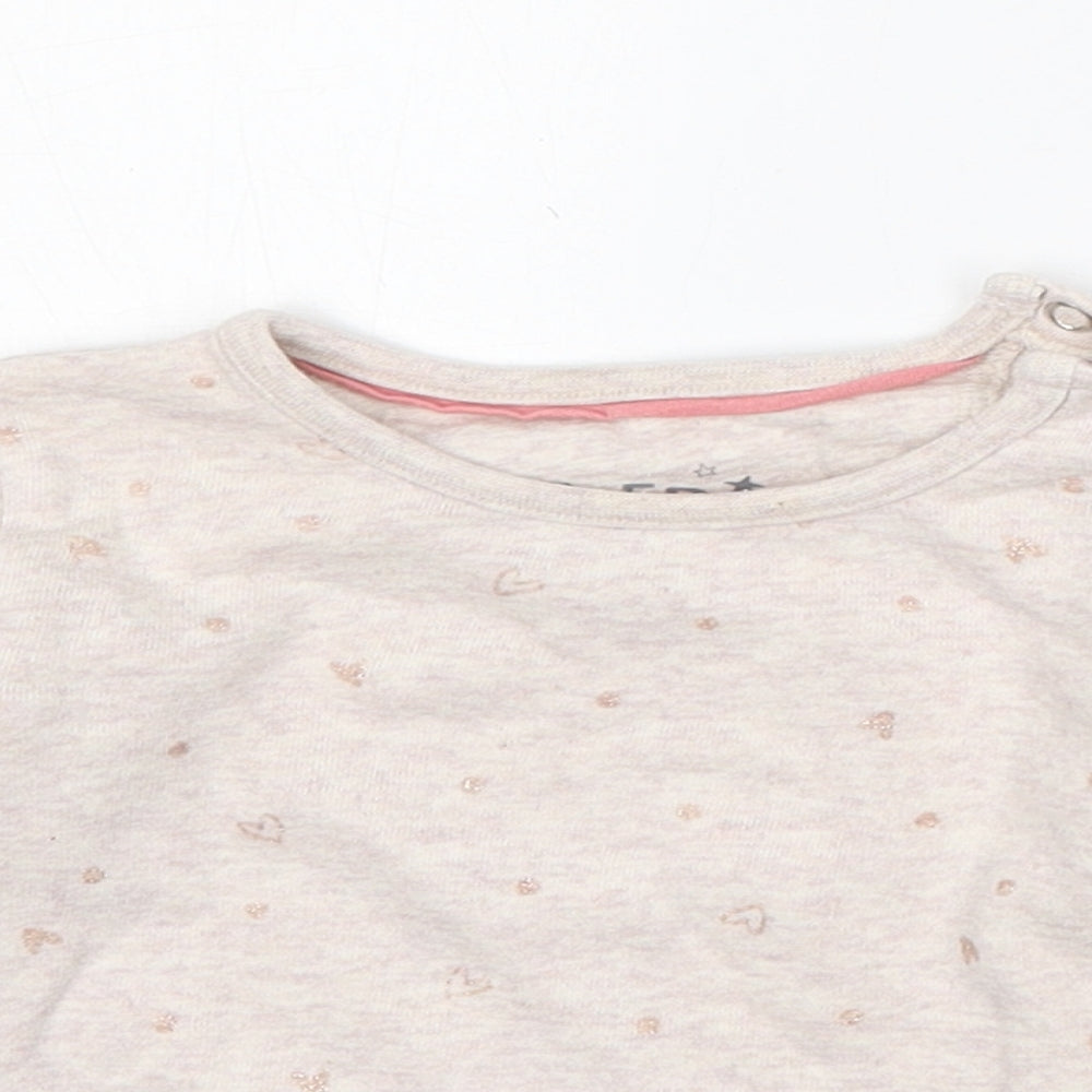 F&F Girls Pink  Cotton Pullover Jumper Size 6-9 Months