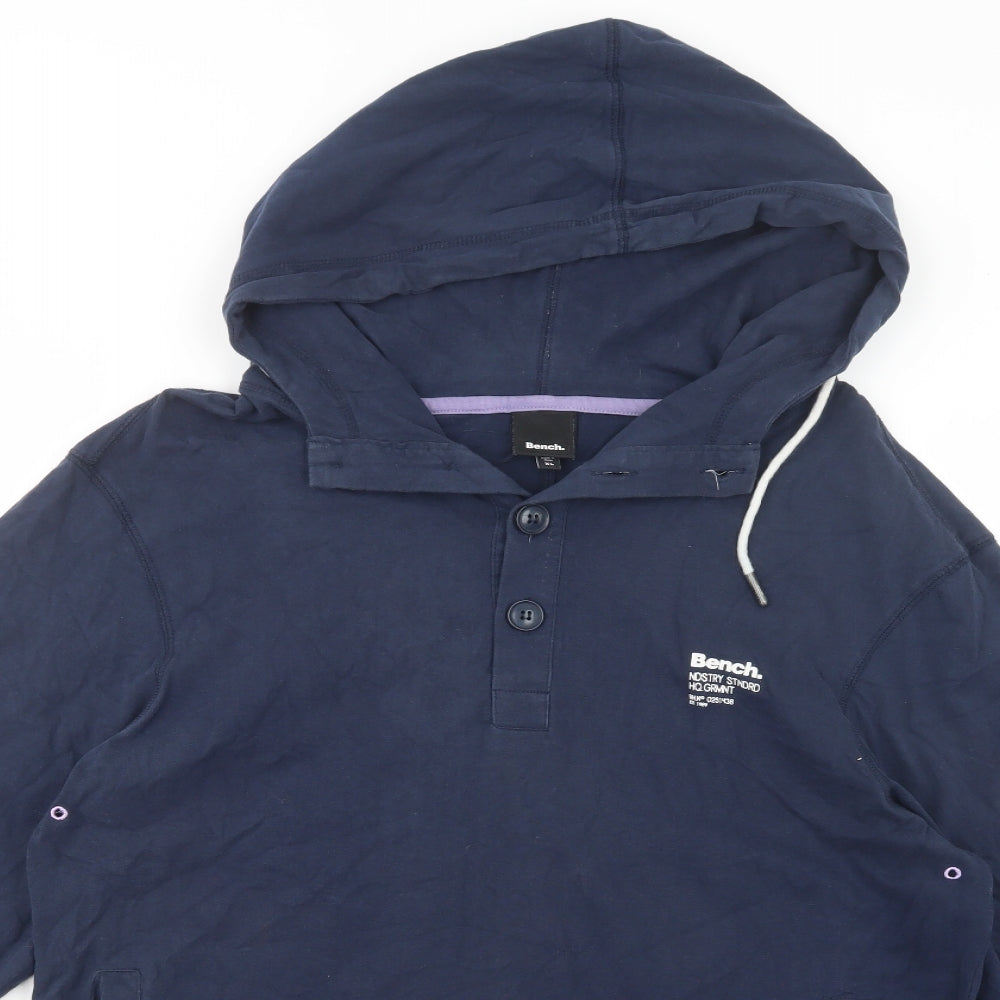 Bench Mens Blue  Cotton Pullover Hoodie Size XL