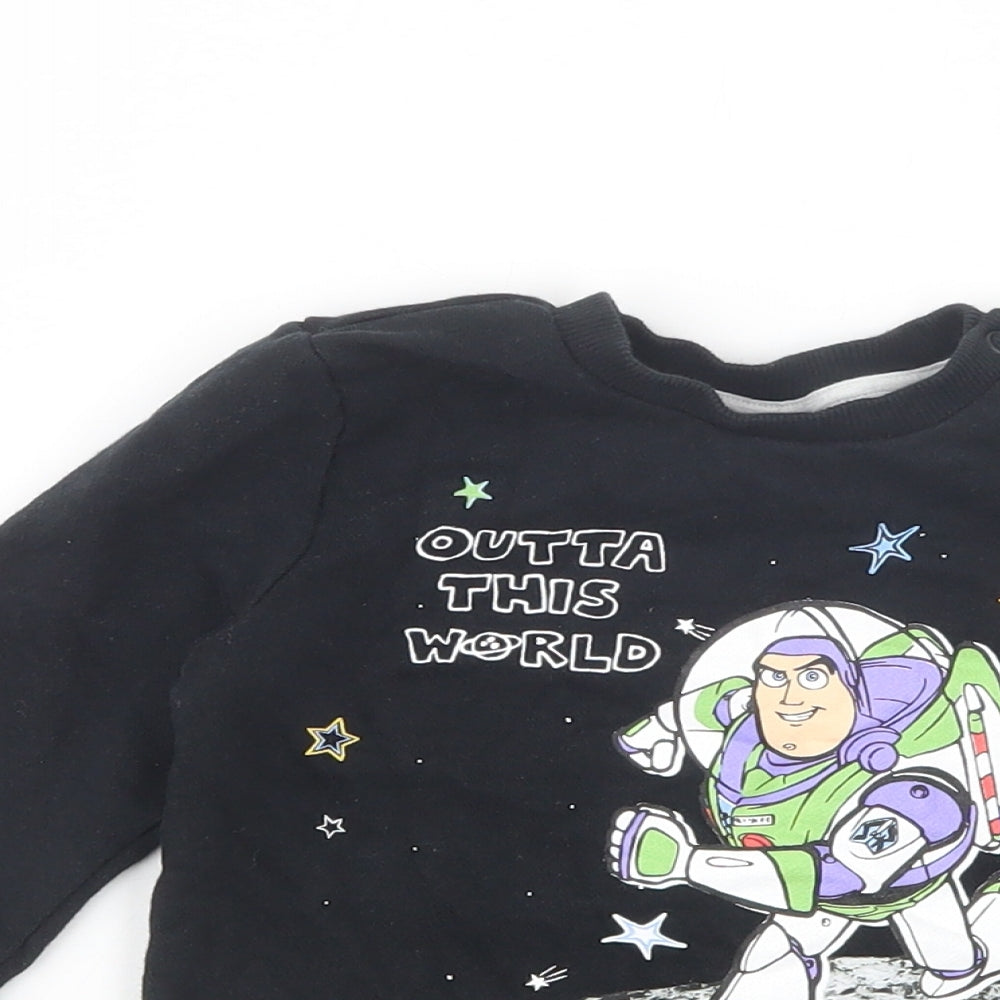 F&F Baby Black  Cotton Pullover Jumper Size 12-18 Months  Snap - Toy Story