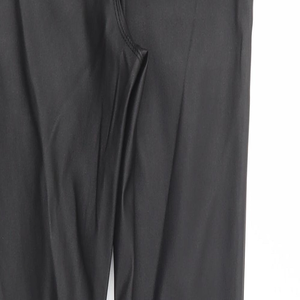Denim Co. Womens Black  Polyester Jegging Trousers Size 8 L30 in Regular Button - Coated