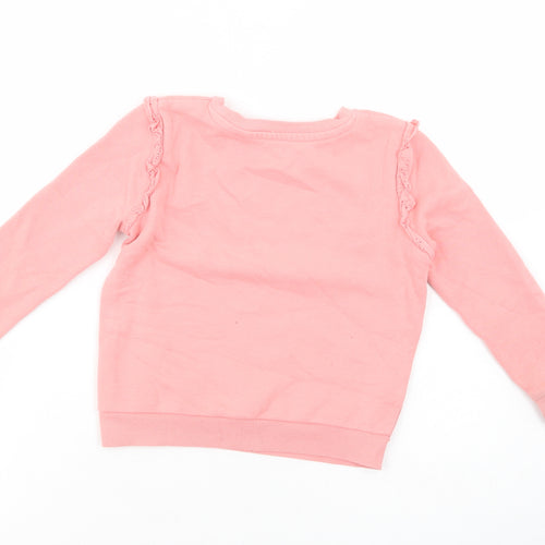 George Girls Pink  Cotton Pullover Sweatshirt Size 4-5 Years  Pullover - Happy Heart