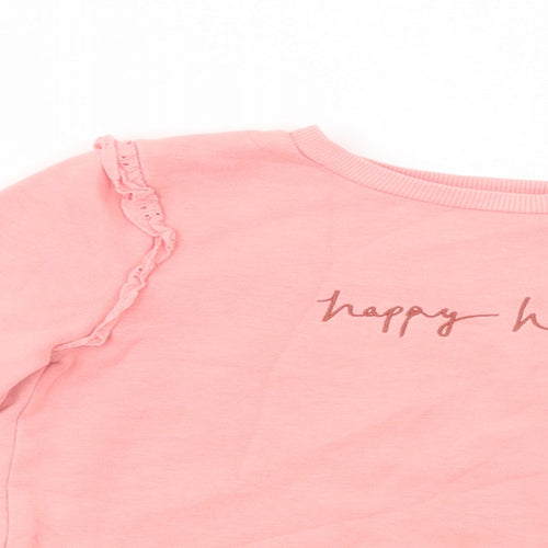 George Girls Pink  Cotton Pullover Sweatshirt Size 4-5 Years  Pullover - Happy Heart
