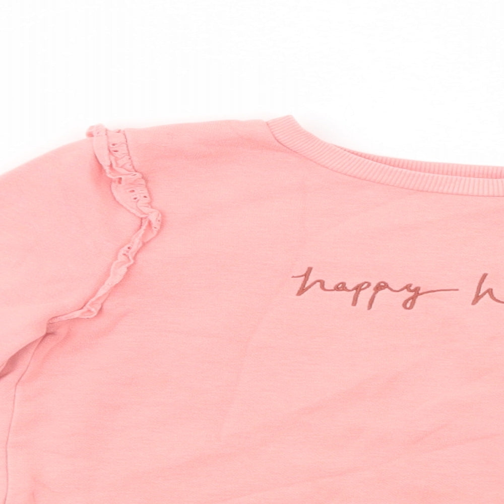 George Girls Pink  Cotton Pullover Sweatshirt Size 4-5 Years  Pullover - Happy Heart