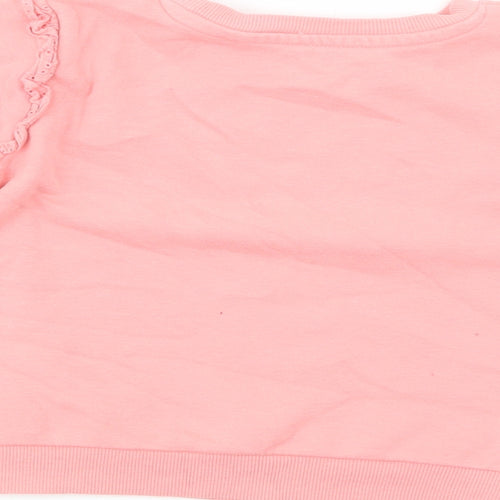 George Girls Pink  Cotton Pullover Sweatshirt Size 4-5 Years  Pullover - Happy Heart