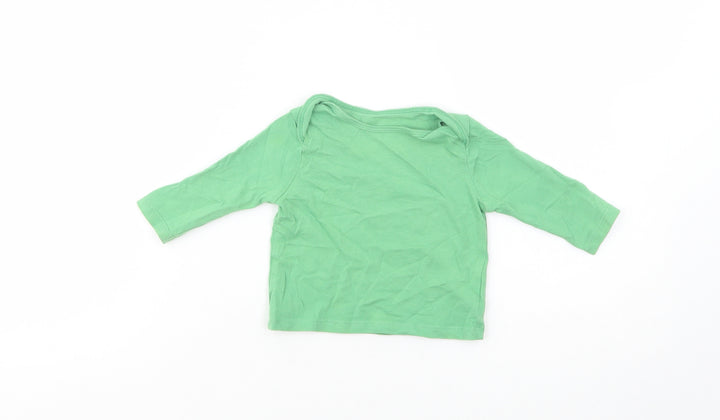 Cherokee Baby Green  Cotton Basic T-Shirt Size 3-6 Months Crew Neck Pullover