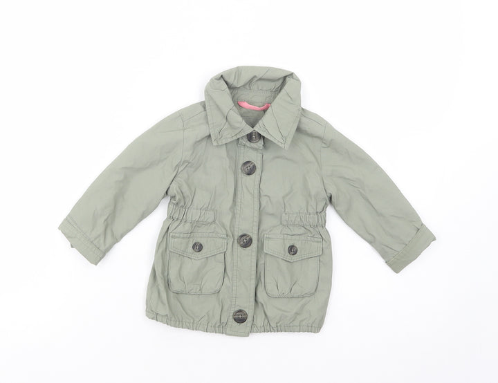 Gap Baby Green Basic Coat Coat Size 12-18 Months Button