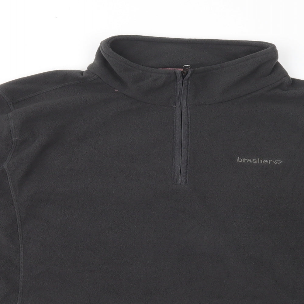 brasher Womens Grey  Polyester Pullover Sweatshirt Size 18  Zip