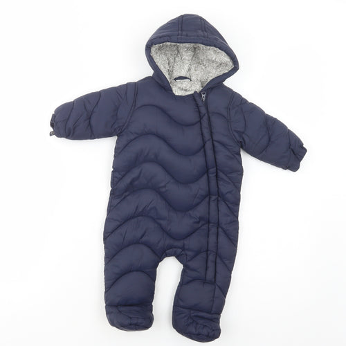 F&F Baby Blue    Snowsuit Size 0-3 Months   Zip