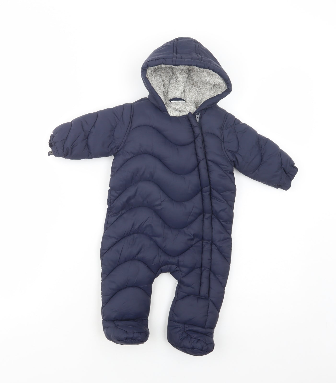 F&F Baby Blue    Snowsuit Size 0-3 Months   Zip