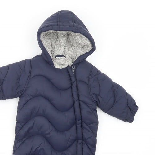 F&F Baby Blue    Snowsuit Size 0-3 Months   Zip