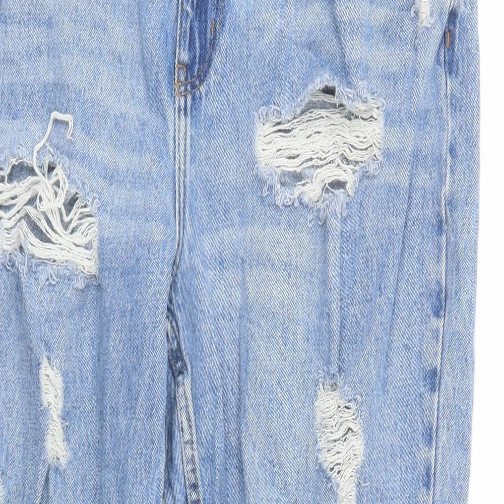 Denim Co. Womens Blue  Cotton Straight Jeans Size 16 L29 in Regular Button