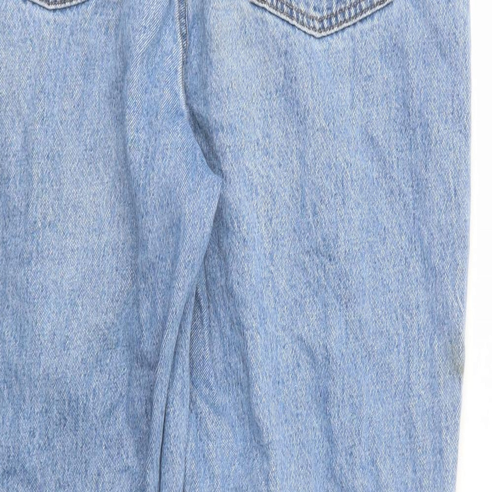 Denim Co. Womens Blue  Cotton Straight Jeans Size 16 L29 in Regular Button