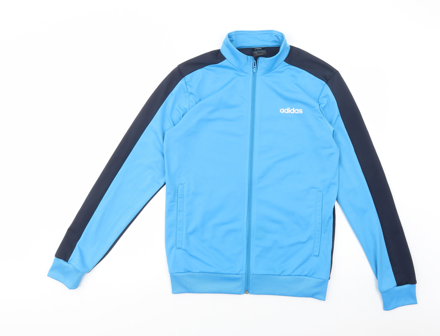 adidas Mens Blue  Polyester Full Zip Sweatshirt Size S