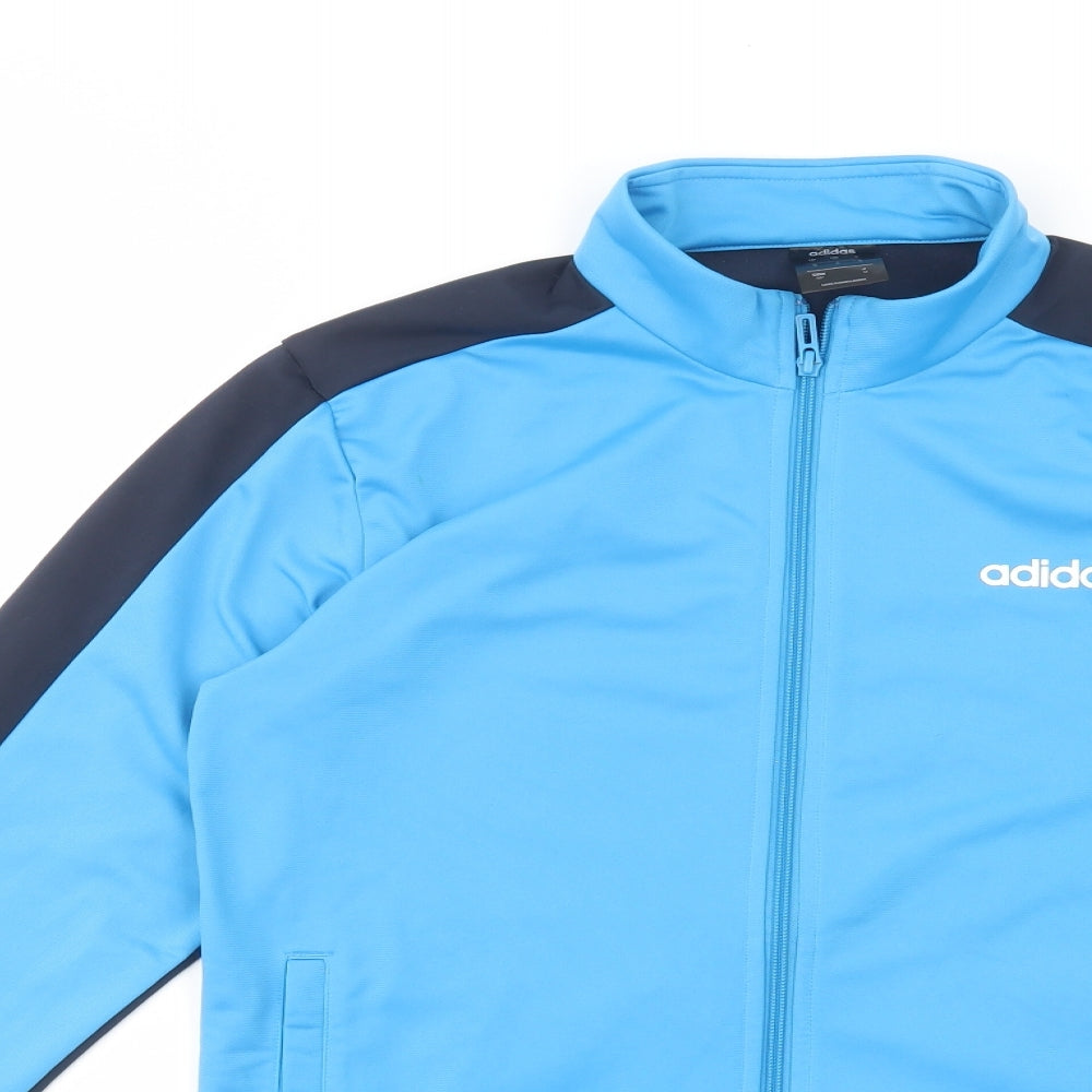 adidas Mens Blue  Polyester Full Zip Sweatshirt Size S