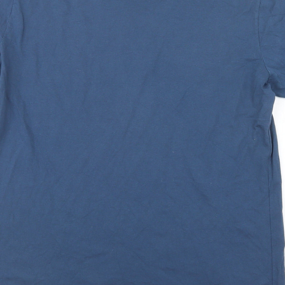 Pretty Green Mens Blue  Cotton  T-Shirt Size M Crew Neck