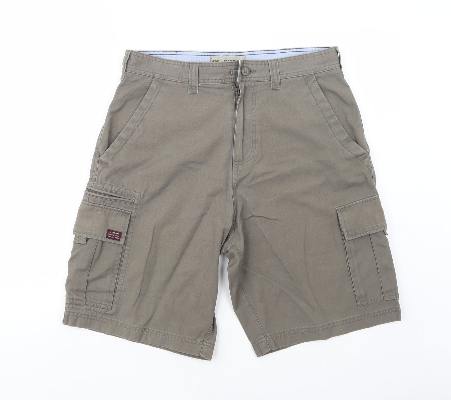 CS. Issue Mens Green  Cotton Cargo Shorts Size 34 in L11 in Regular Button