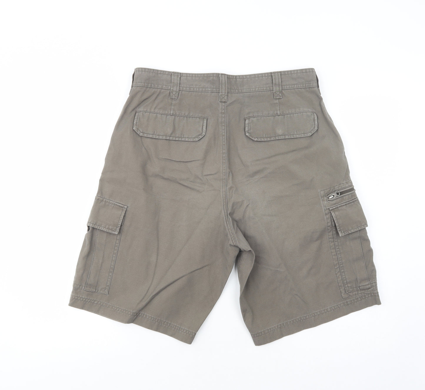 CS. Issue Mens Green  Cotton Cargo Shorts Size 34 in L11 in Regular Button