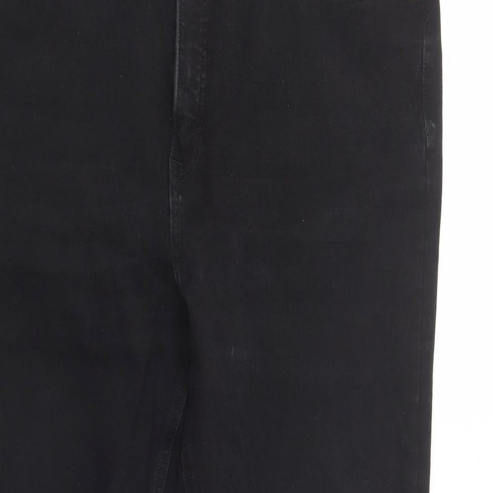 Marks and Spencer Womens Black  Cotton Bootcut Jeans Size 20 L29 in Regular Button