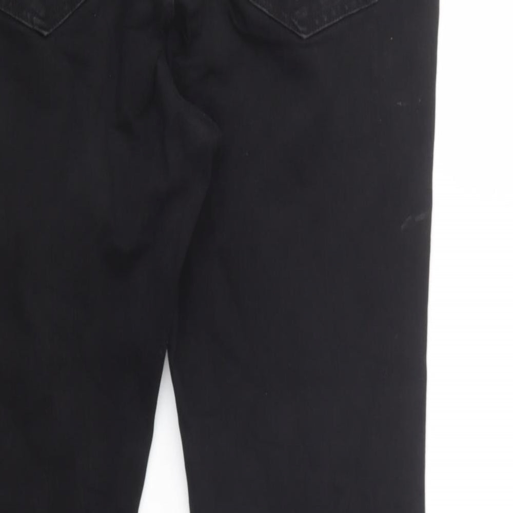 Marks and Spencer Womens Black  Cotton Bootcut Jeans Size 20 L29 in Regular Button