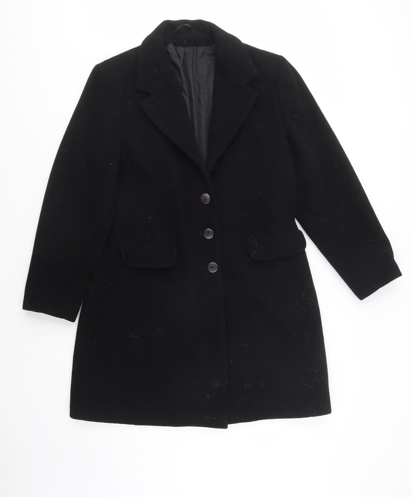Classic Woman Womens Black   Pea Coat Coat Size 16  Button