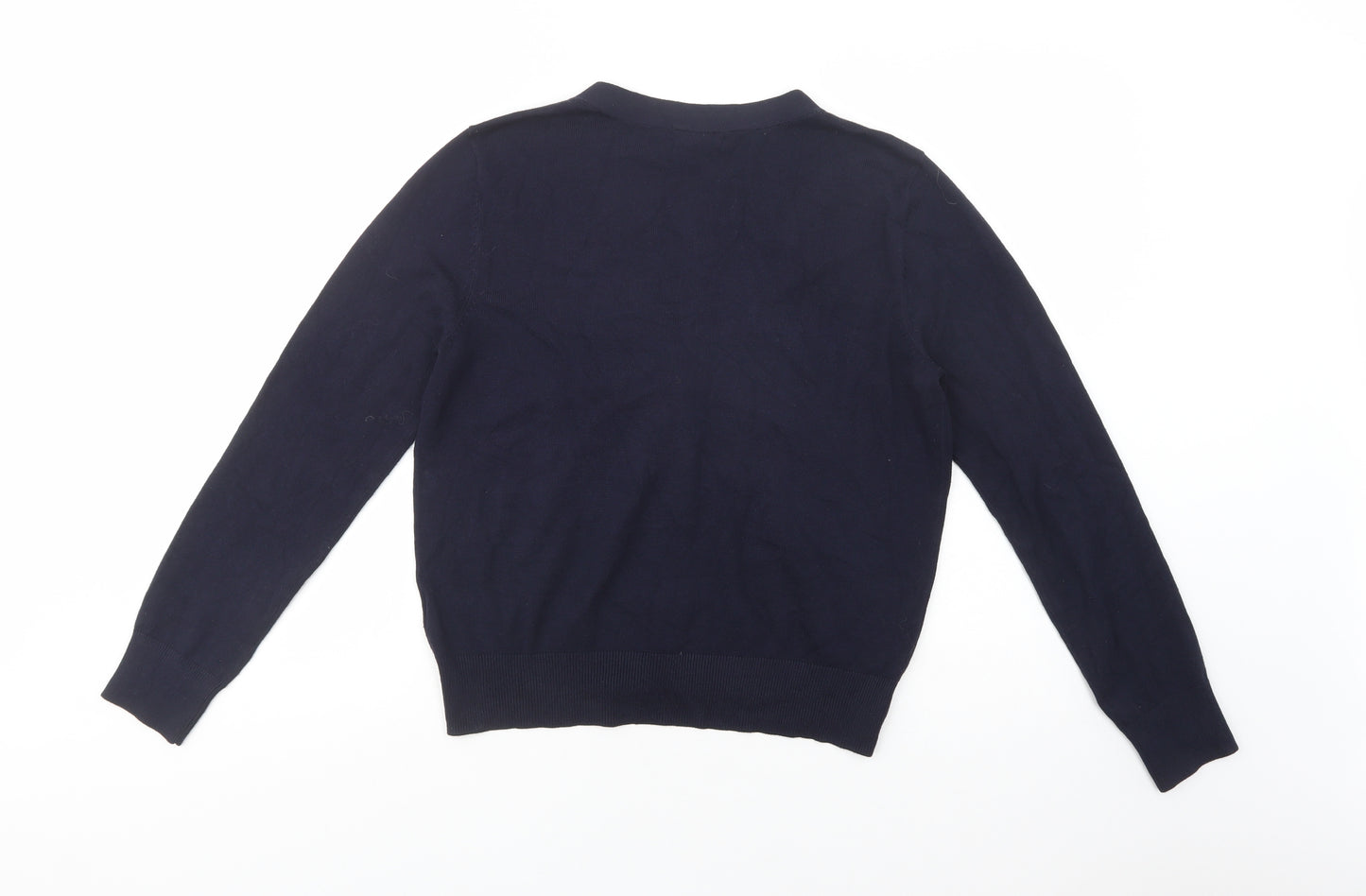 H&M Womens Blue V-Neck  Acrylic Cardigan Jumper Size S
