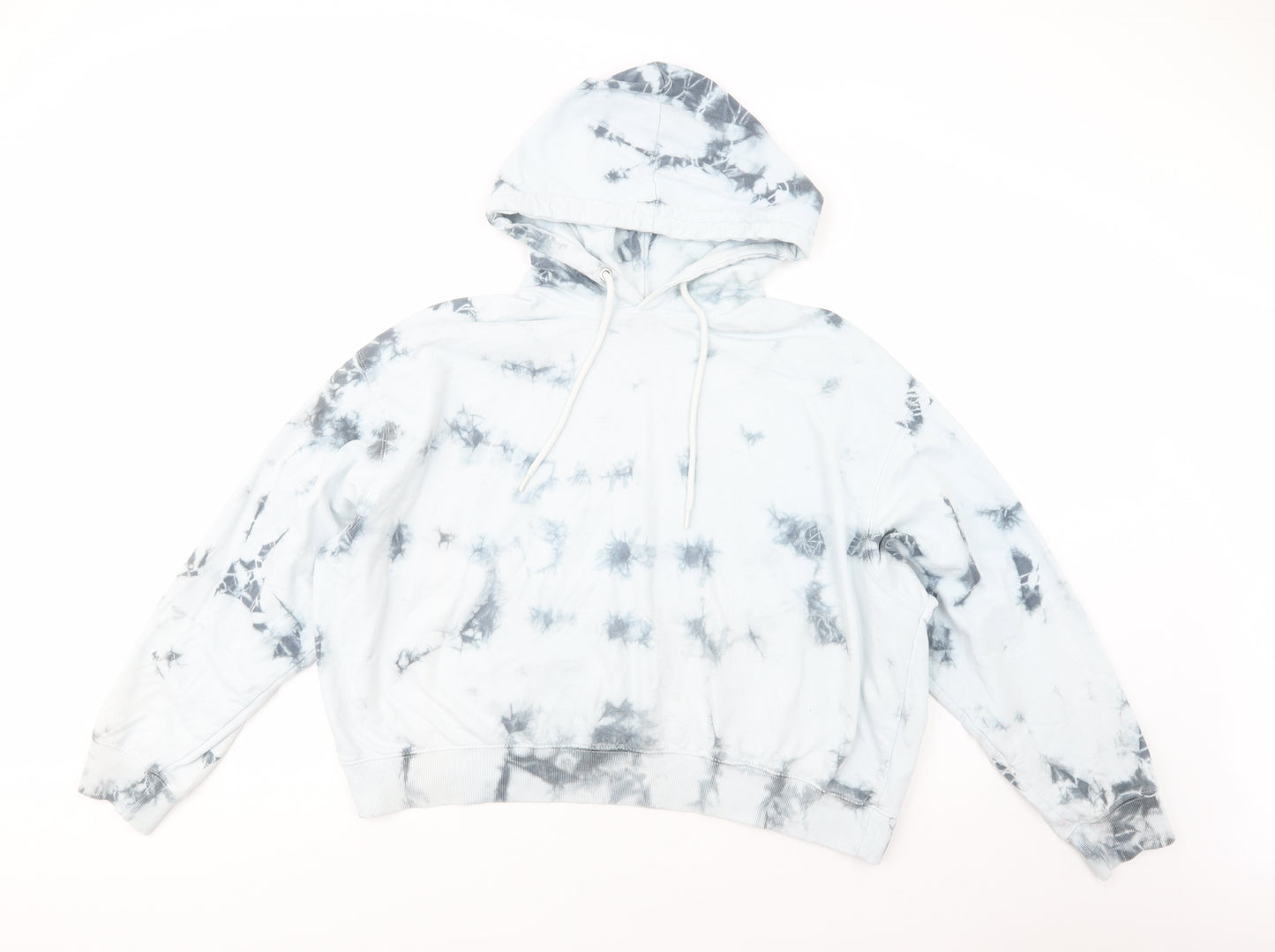 New Look Womens Blue  Cotton Pullover Hoodie Size L  Pullover - Tie Dye