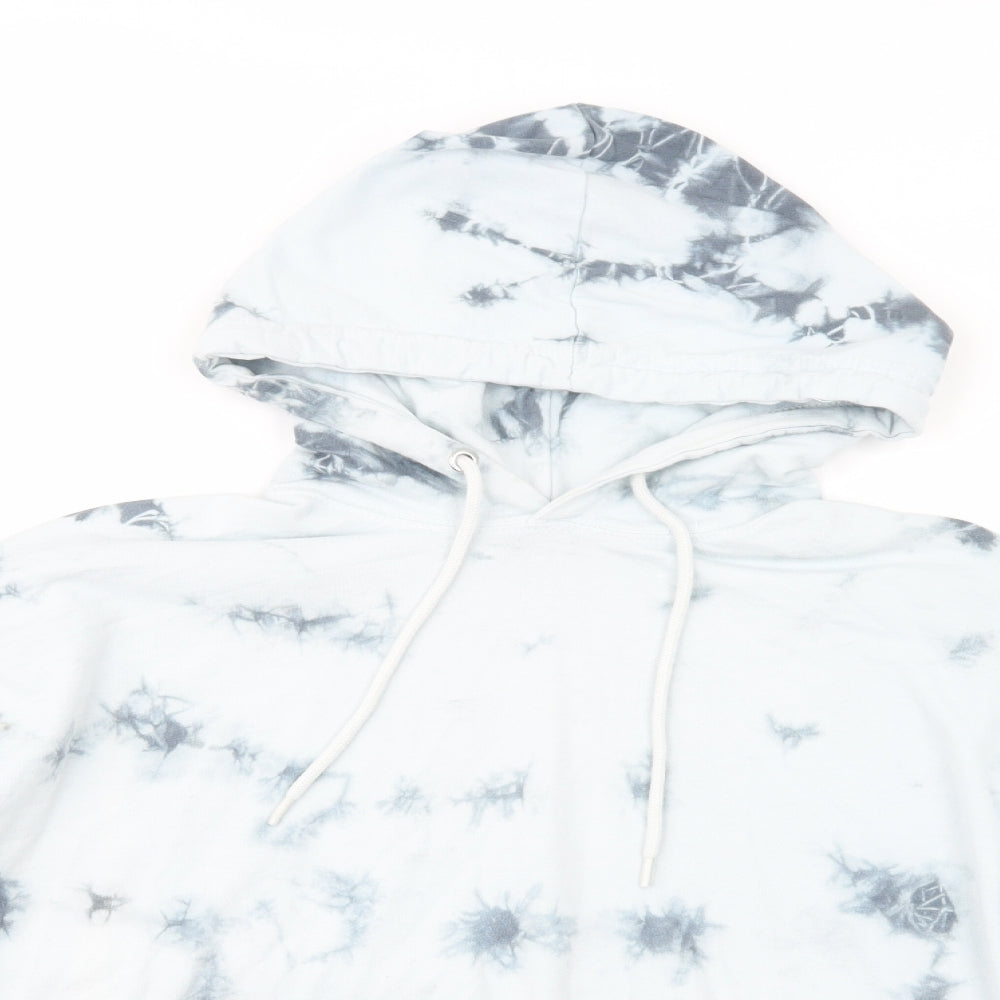 New Look Womens Blue  Cotton Pullover Hoodie Size L  Pullover - Tie Dye