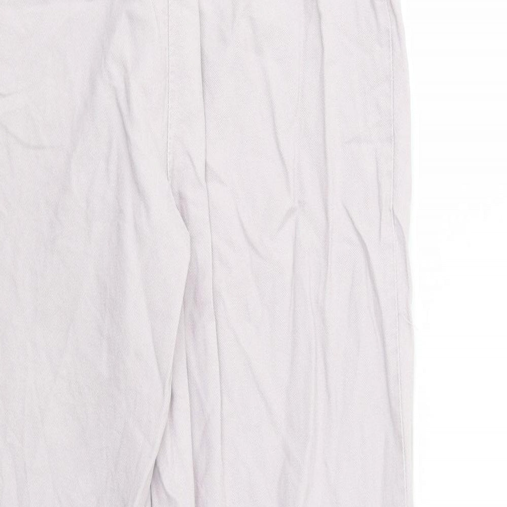 H&M Womens Purple  Lyocell Trousers  Size 8 L25 in Regular Button