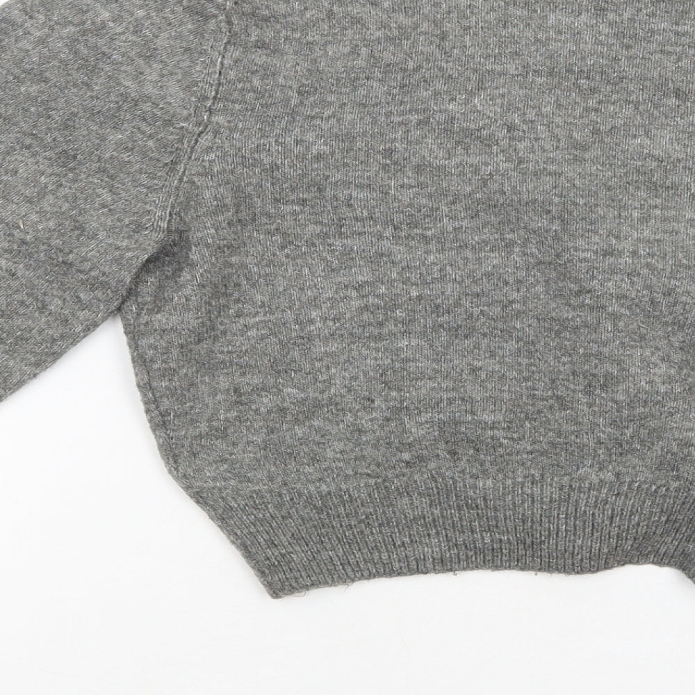 H&M Womens Grey V-Neck  Polyester Cardigan Jumper Size XS   - Pearl Buttons