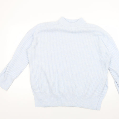 H&M Womens Blue Mock Neck  Polyester Pullover Jumper Size XS