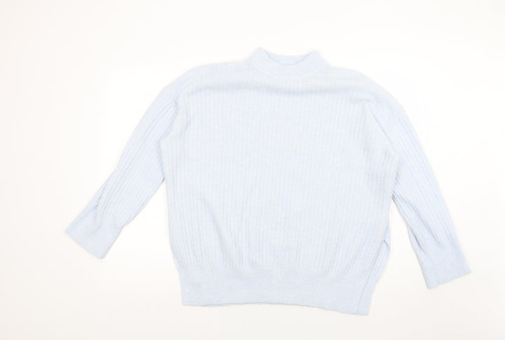 H&M Womens Blue Mock Neck  Polyester Pullover Jumper Size XS