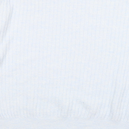 H&M Womens Blue Mock Neck  Polyester Pullover Jumper Size XS